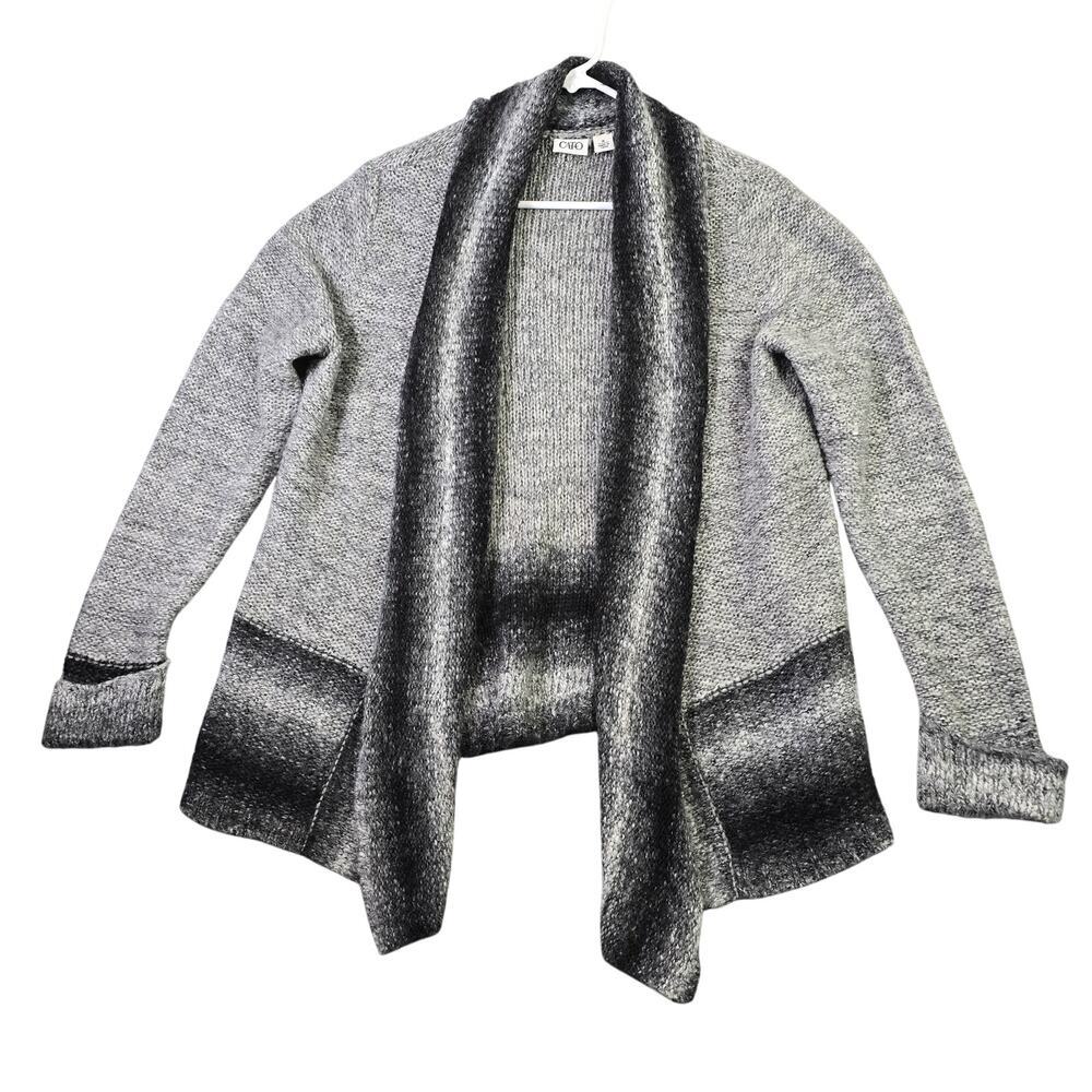 Cato Knit Crochet Cardigan Sweater‎ Women's Medium Gray Oversized Soft Boho Goth